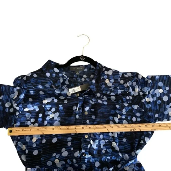 The Limited Blue Textured Dot Shirt Dress – Size 14 NWT - Picture 8 of 9